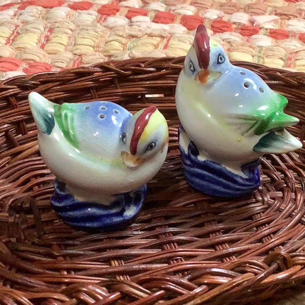 Vintage birds salt and pepper Japan